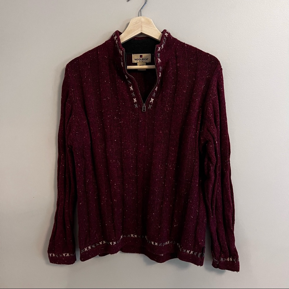 Woolrich Vintage Quarter Zip Sweatshirt Sweater Size M